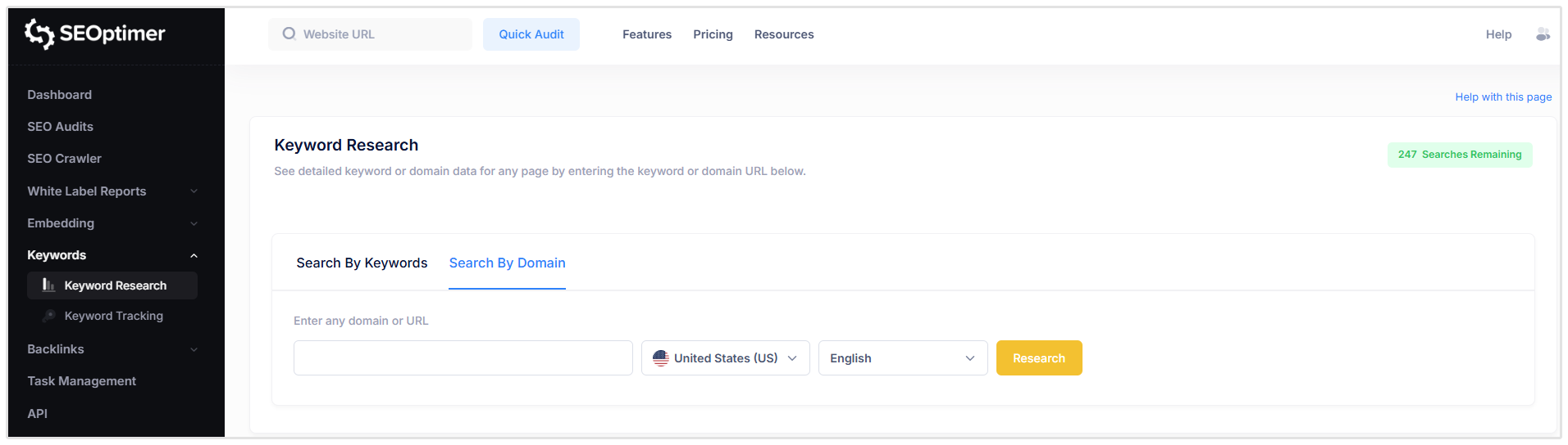 Keyword Research by URL